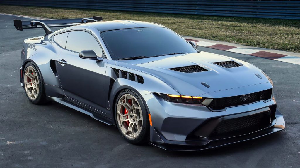 An all-new 2025 Ford Mustang GTD parked on a racetrack. - Ed Martin Ford Anderson, IN