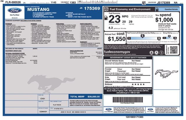 2018 Ford Mustang EcoBoost Premium