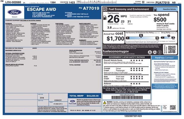 2023 Ford Escape ST-Line Elite