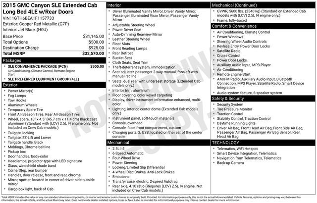 2015 GMC Canyon SLE1