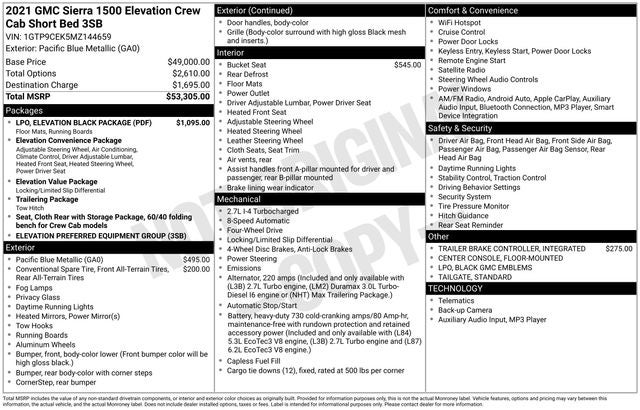 2021 GMC Sierra 1500 Elevation
