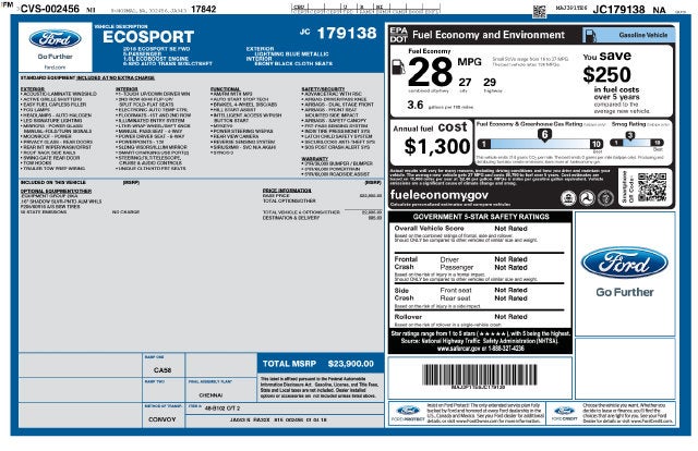 2018 Ford EcoSport SE