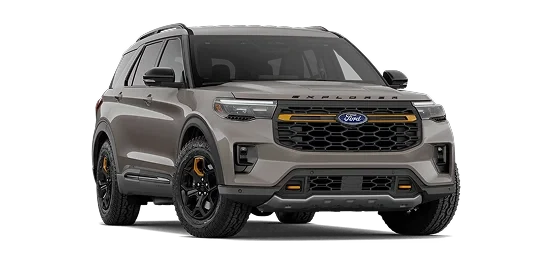 Gray 2027 Ford Explorer with black wheels