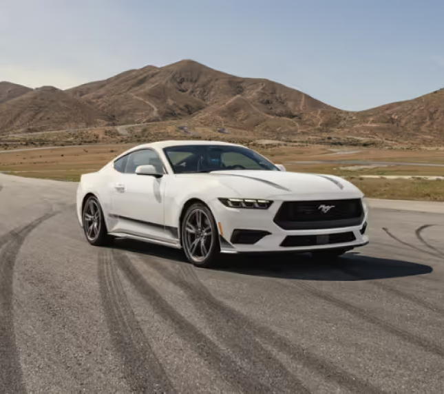 2026 Ford Mustang fastback on a road