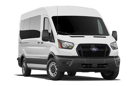 White Ford Transit Cargo Van